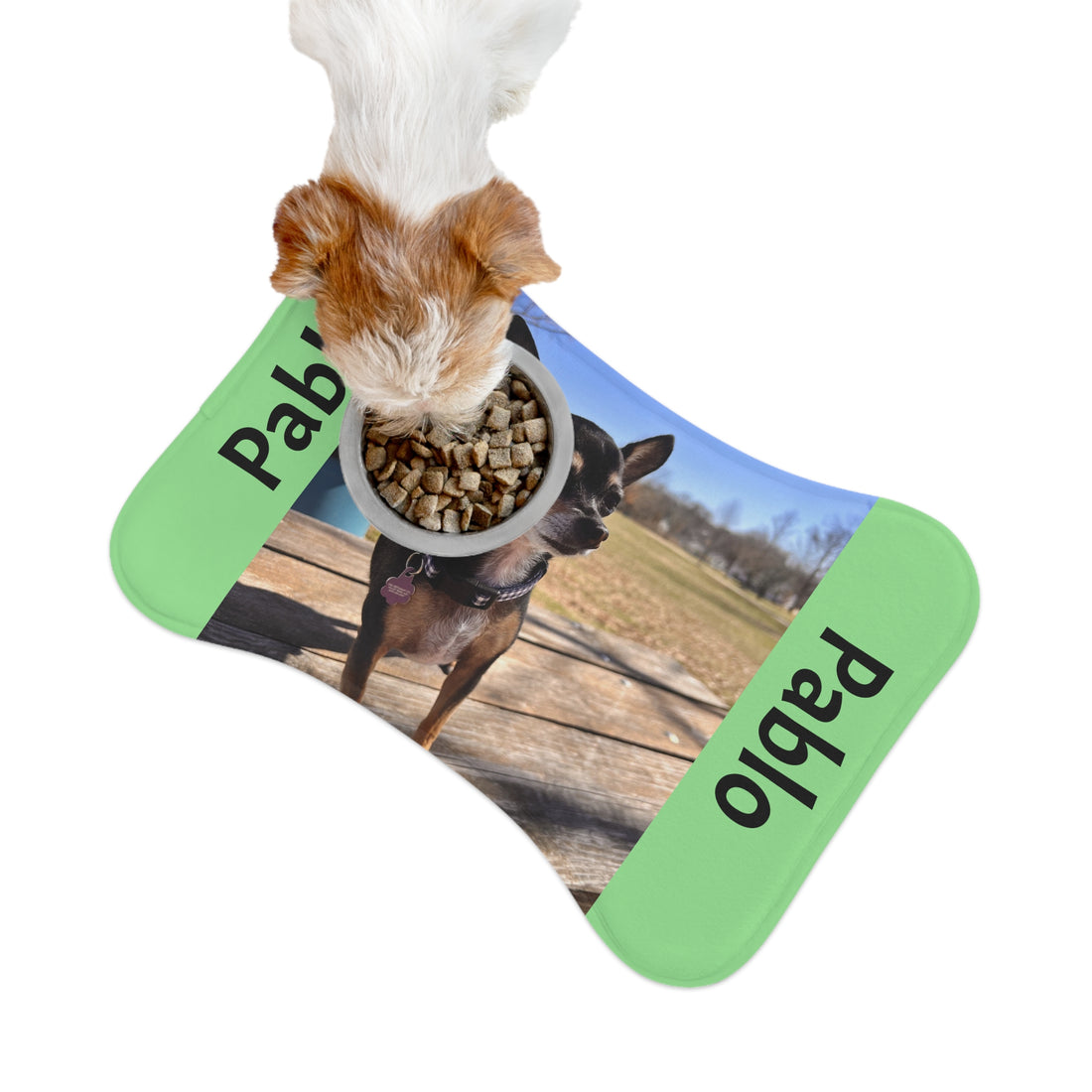 Personalized Pet Feeding Mat — Custom Photo &amp; Name Dog Bowl Placemat