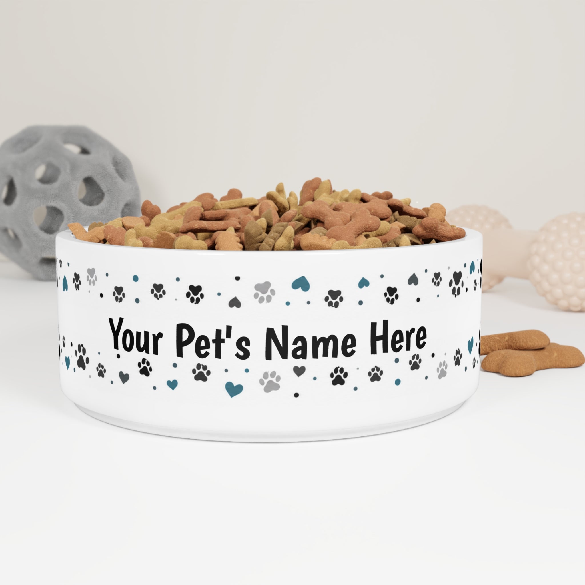 Personalized Pet Bowl — Custom Name Ceramic Dog &amp; Cat Bowl